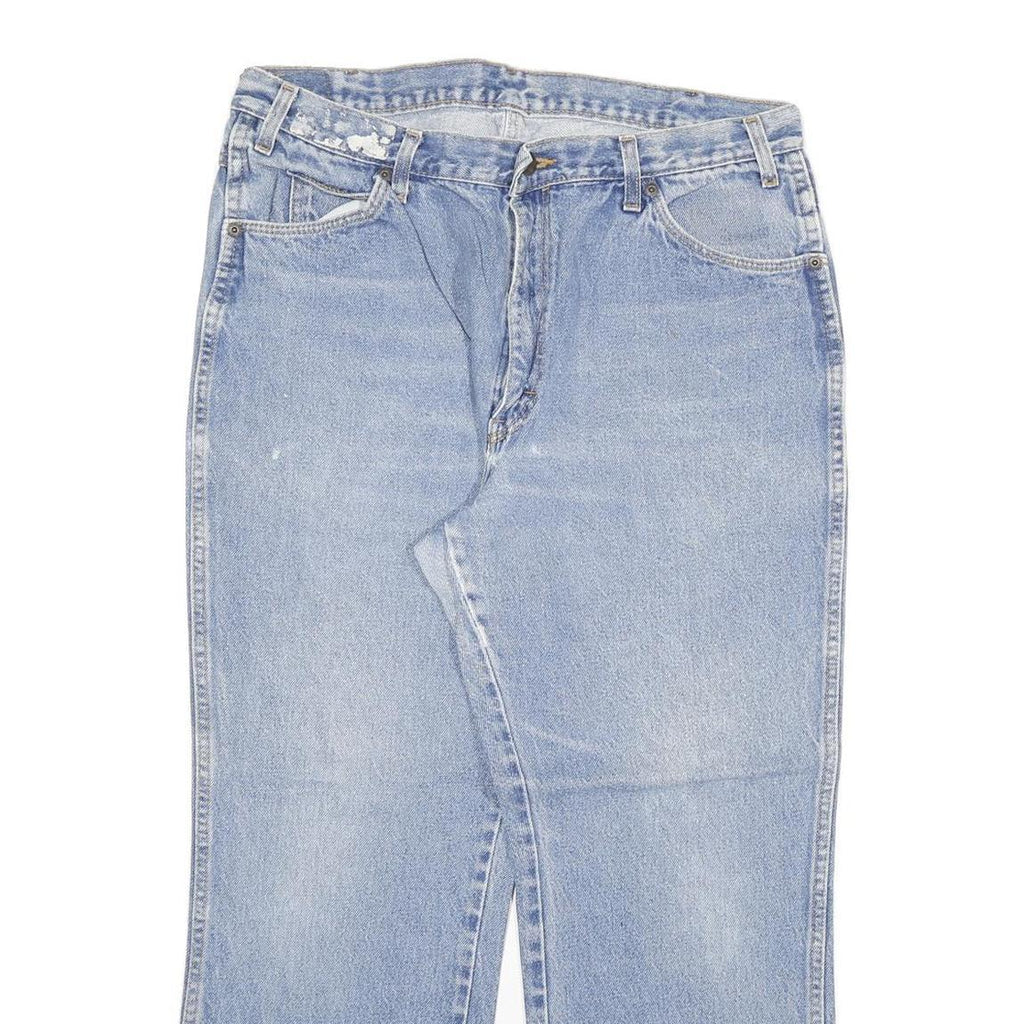 DICKIES Mens Jeans Blue Regular Straight Denim Light W34 L27 Classic Workwear