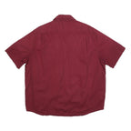 WRANGLER Mens Maroon Shirt XL Cotton Blend Short Sleeve Casual Button Front