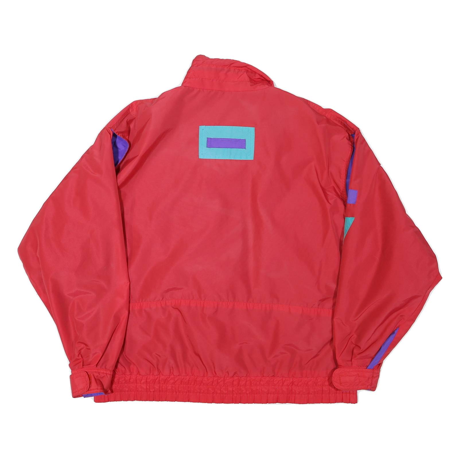 Womens Red Turquoise & Purple Synthetic Zip Jacket M Athletic Outdoor Plain