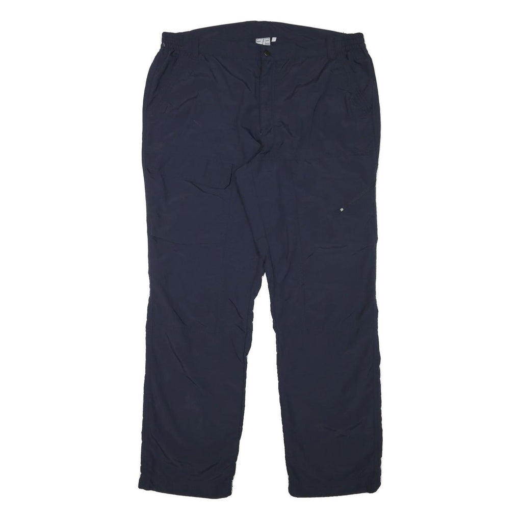EP Mens Polyester Blend Navy Regular Fit Straight Leg Trousers W38 L32 Zip