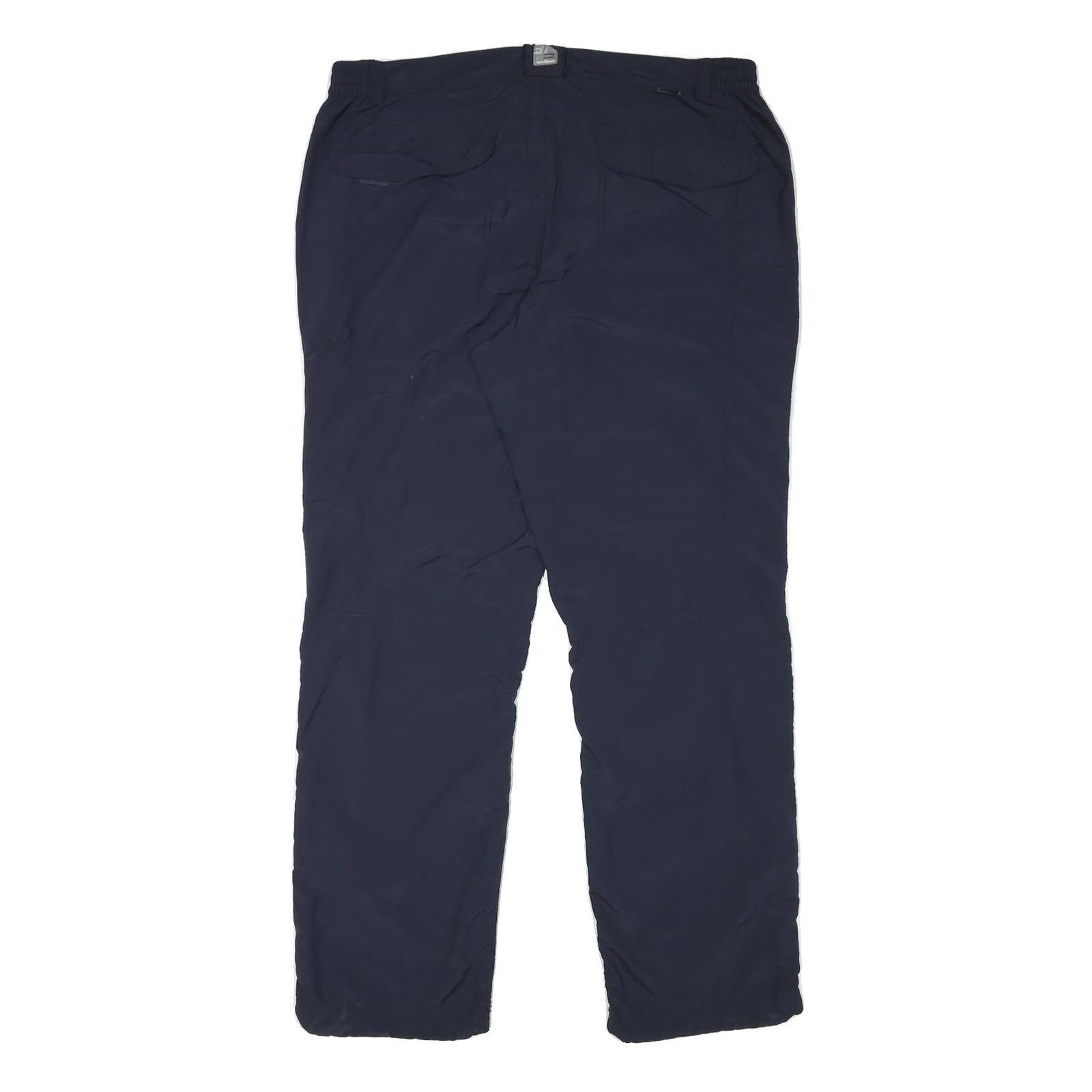 EP Mens Polyester Blend Navy Regular Fit Straight Leg Trousers W38 L32 Zip
