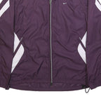 NIKE Womens Purple & White Zip Jacket XL Polyester Colourblock Sportswear