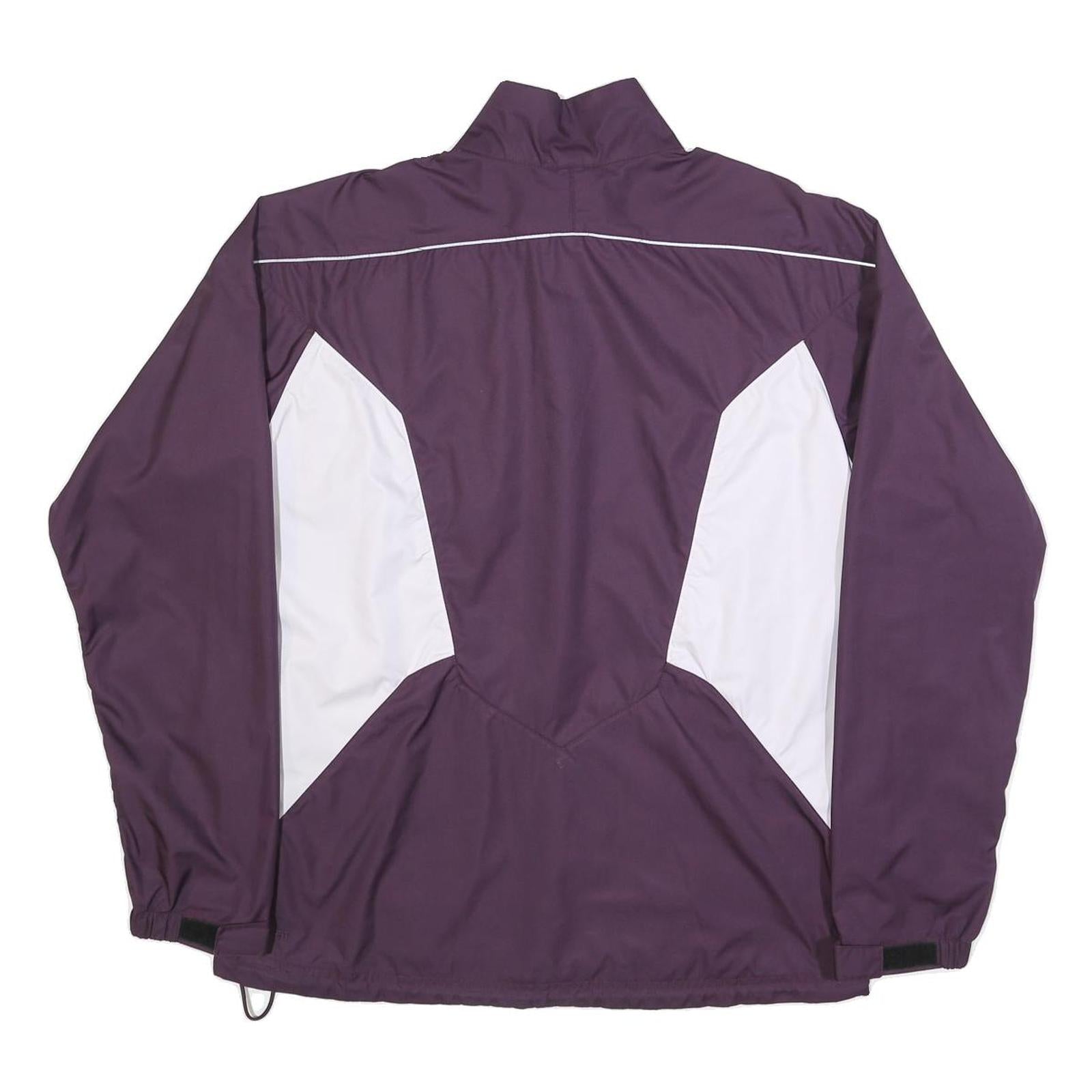 NIKE Womens Purple & White Zip Jacket XL Polyester Colourblock Sportswear