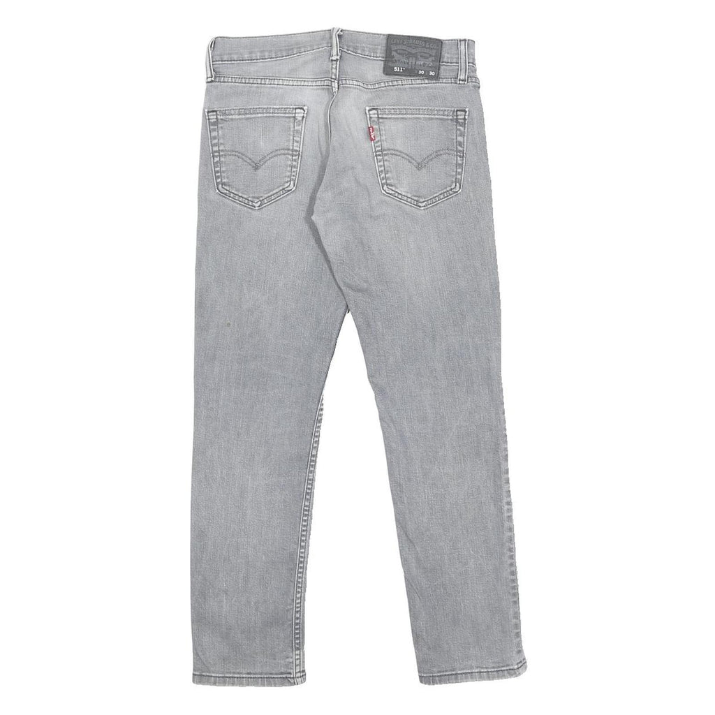 LEVI'S 511 Slim Mens Jeans Grey Slim Skinny Denim Medium W30 L26 Zip
