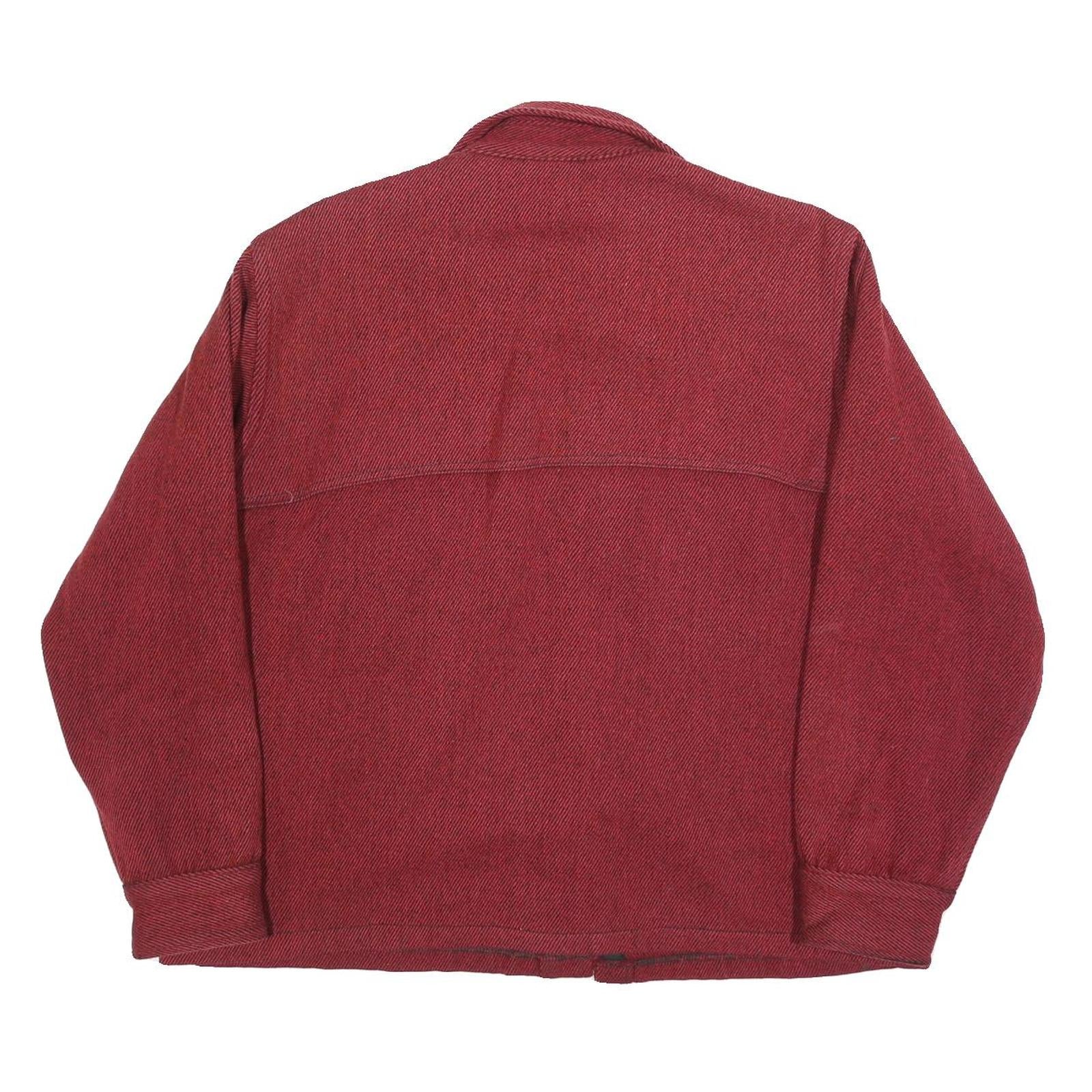 EDDIE BAUER Mens Red Wool Blend Shirt L Long Sleeve Button Closure Classic Fit