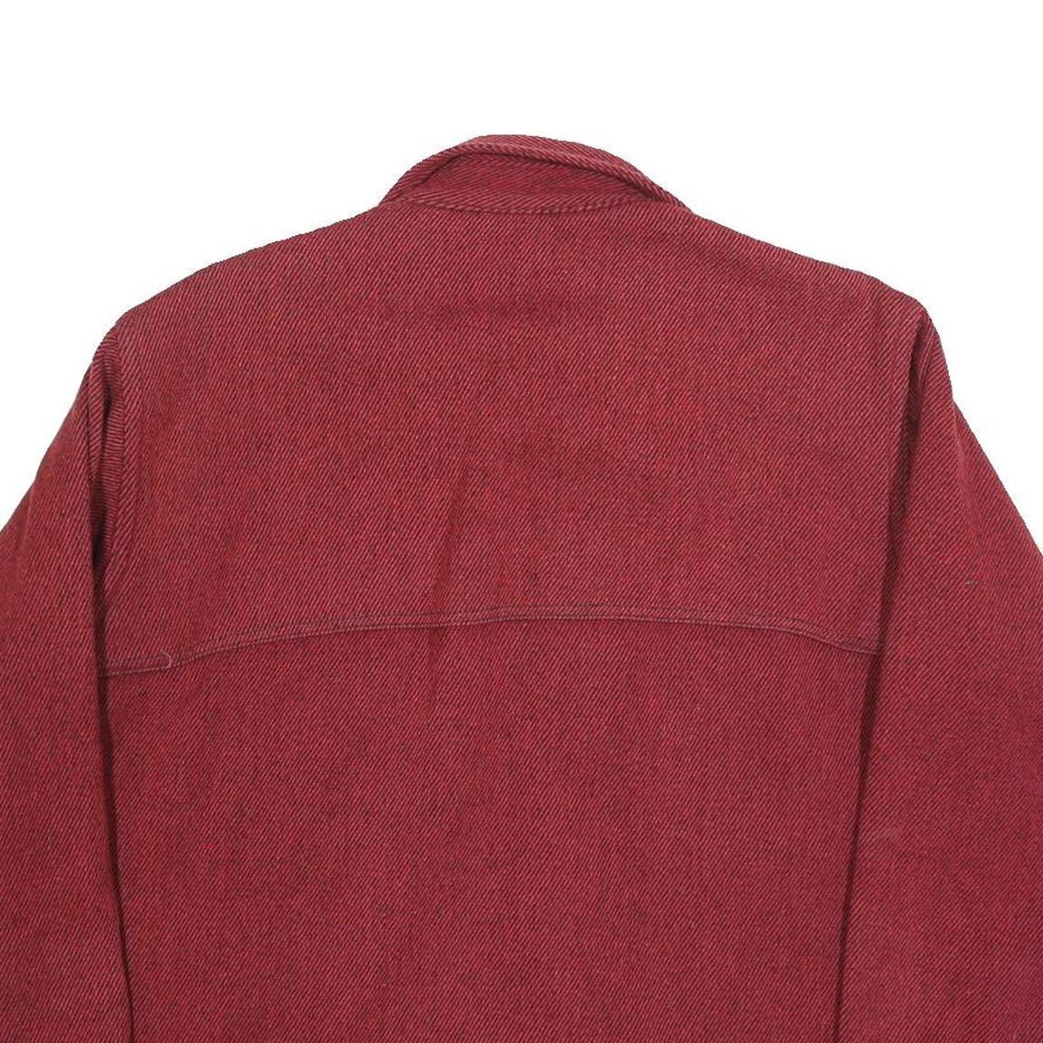 EDDIE BAUER Mens Red Wool Blend Shirt L Long Sleeve Button Closure Classic Fit