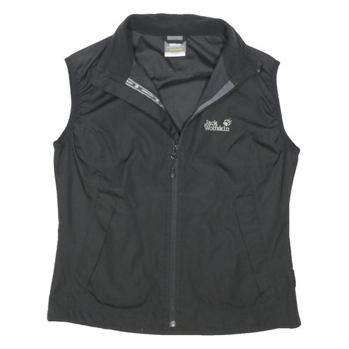 JACK WOLFSKIN Womens Black Outdoor Jacket UK 14 Nylon Zip Sleeveless Lightweight