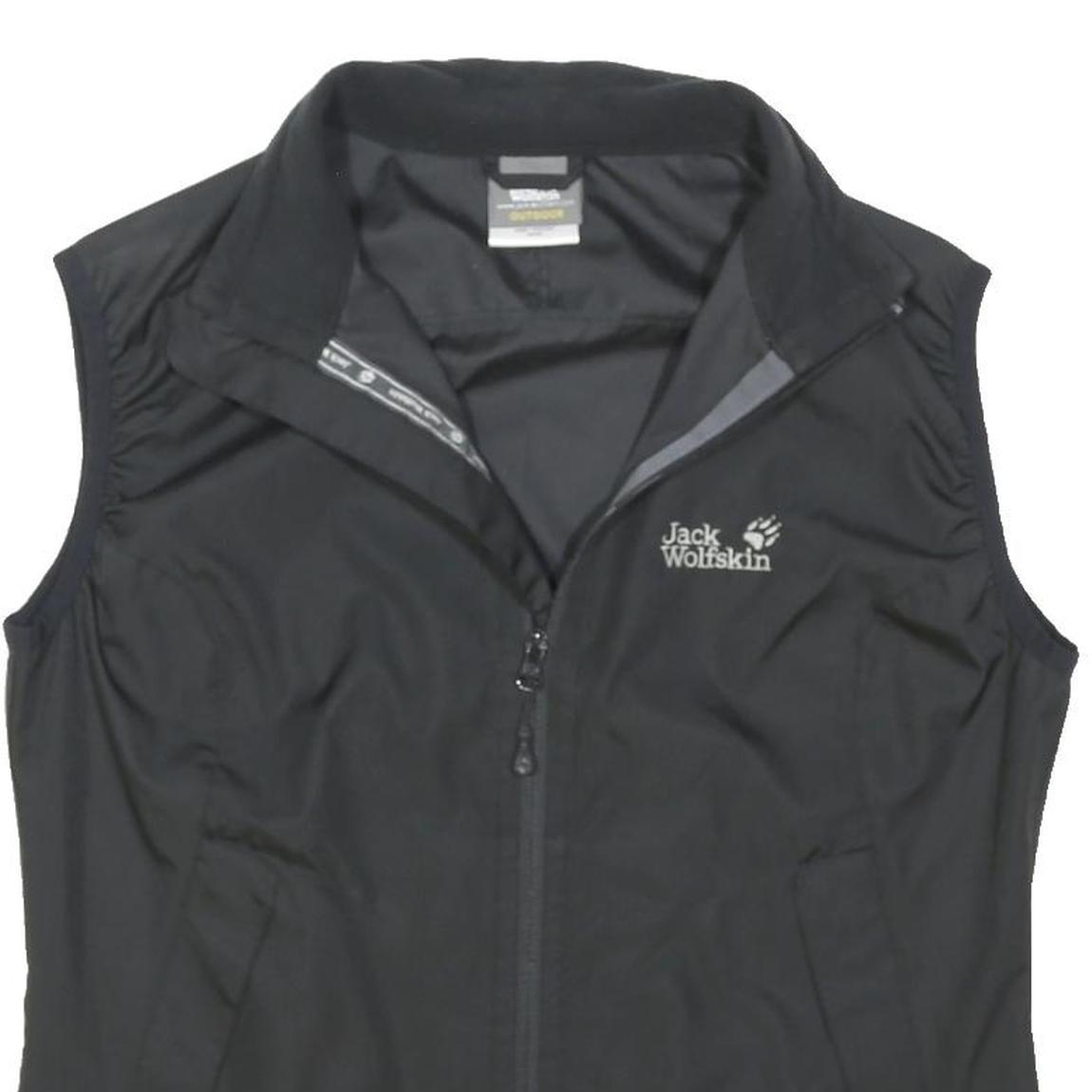 JACK WOLFSKIN Womens Black Outdoor Jacket UK 14 Nylon Zip Sleeveless Lightweight
