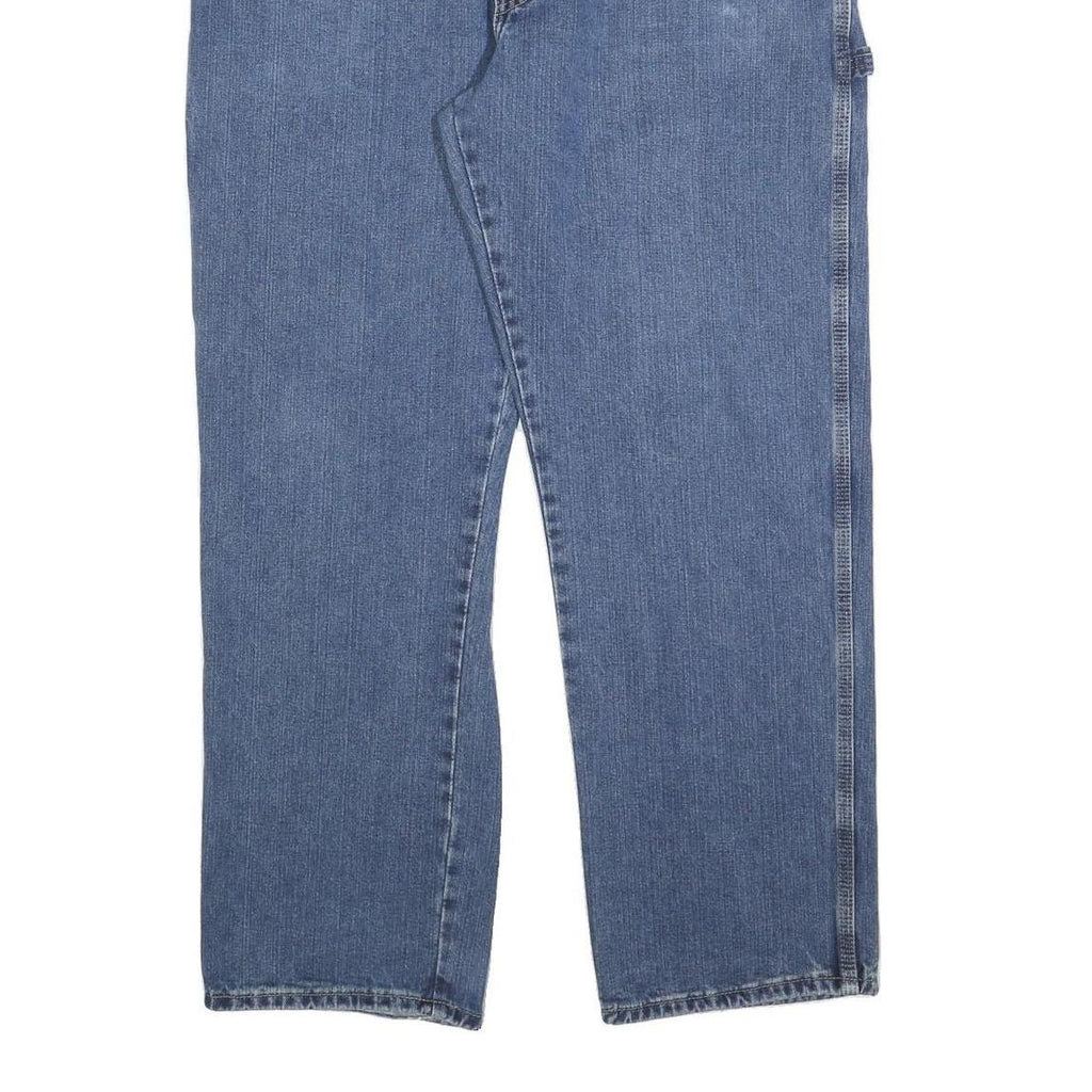 DICKIES Mens Blue Regular Fit Carpenter Denim Jeans W40 L32 Workwear Zip Closure