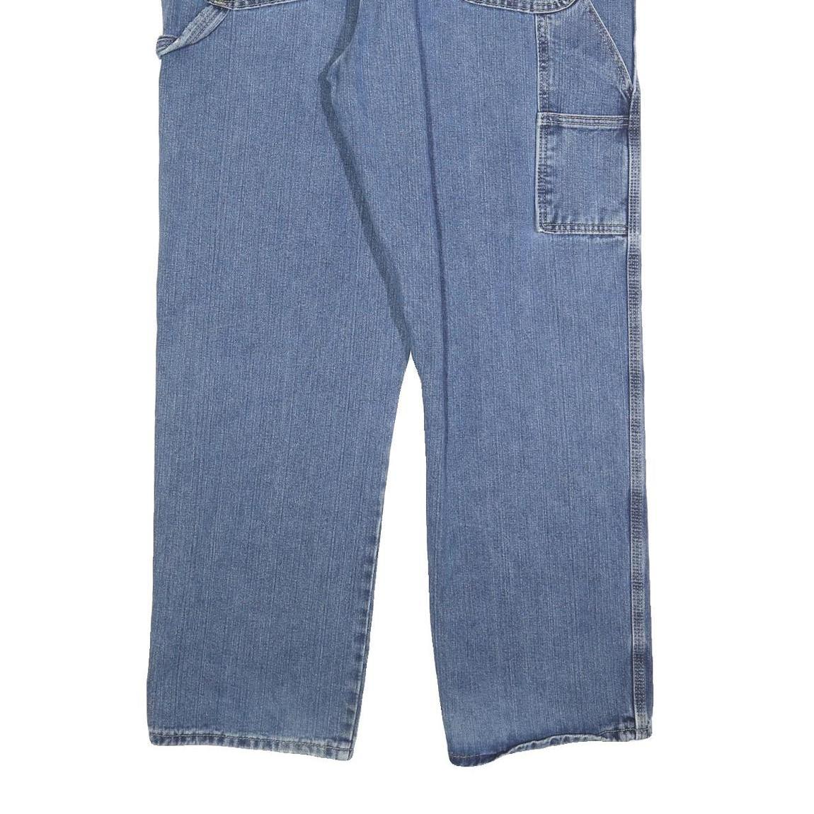 DICKIES Mens Blue Regular Fit Carpenter Denim Jeans W40 L32 Workwear Zip Closure