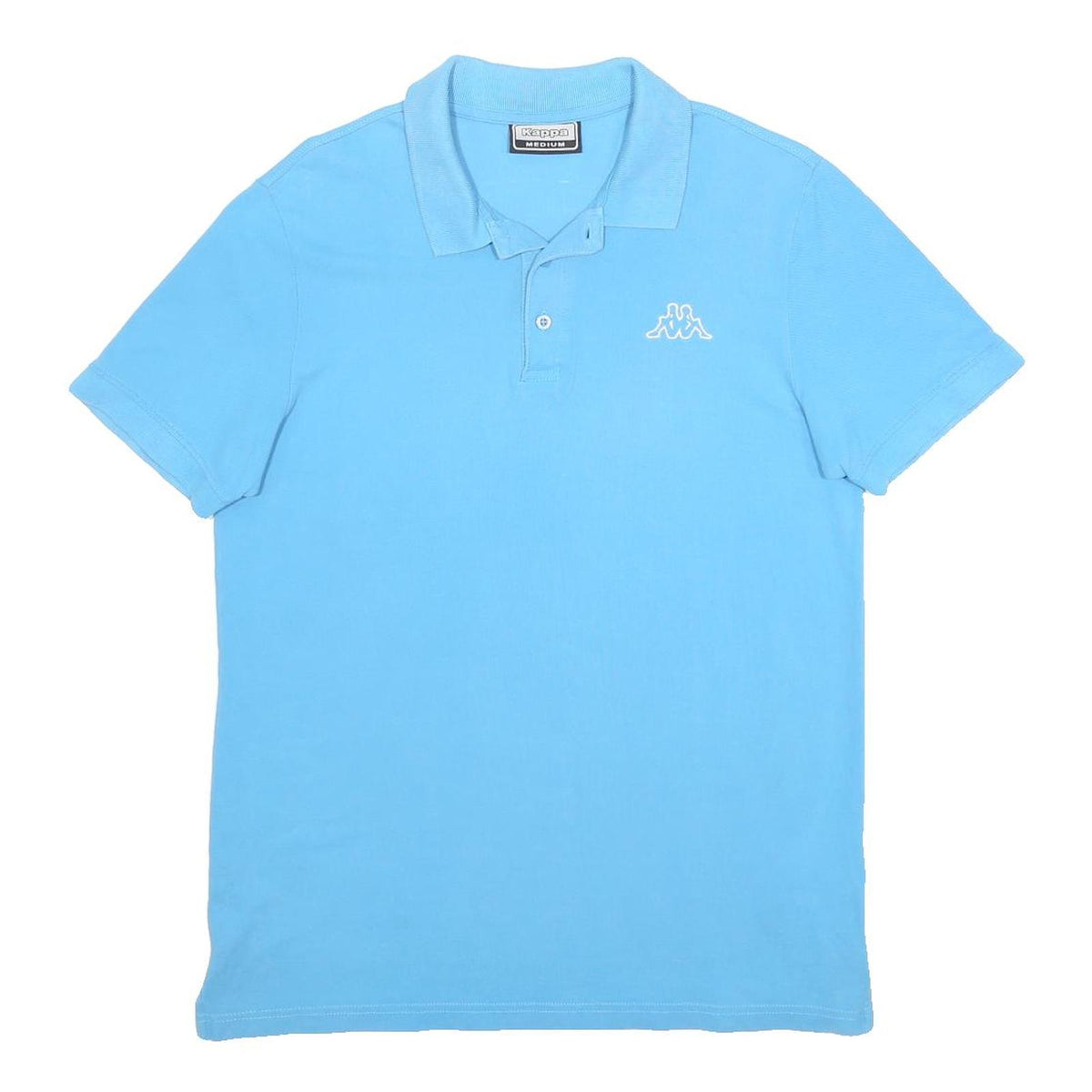 KAPPA Mens Blue Short Sleeve Plain M Cotton Polo Shirt Casual Sports