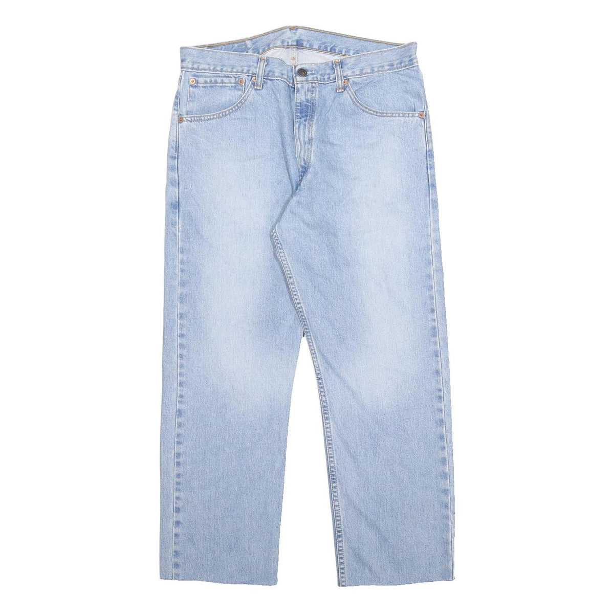 LEVI'S 521 02 Mens Jeans Blue Regular Straight Denim Light W36 L28 Zip
