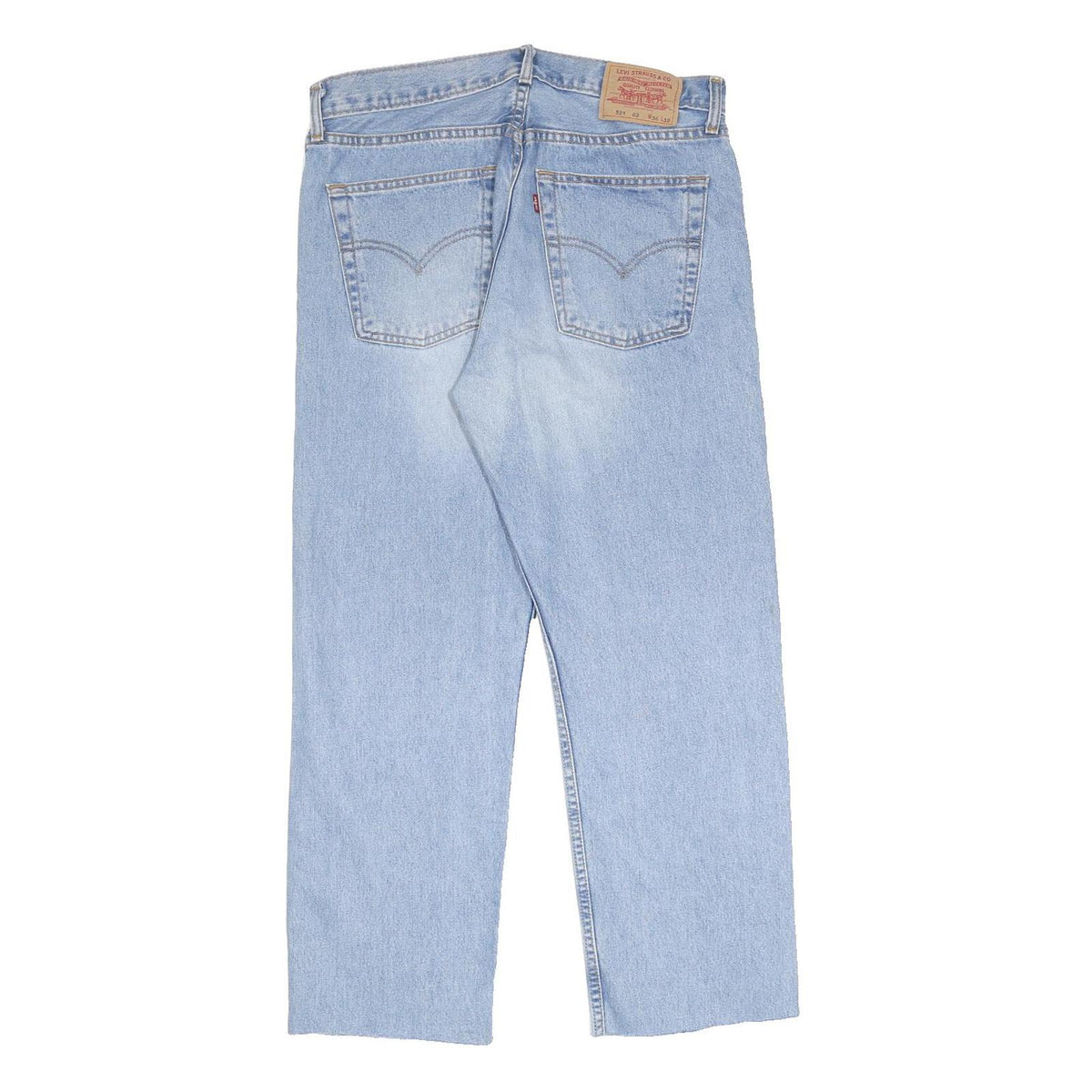 LEVI'S 521 02 Mens Jeans Blue Regular Straight Denim Light W36 L28 Zip