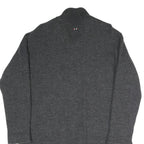 NAPAPIJRI Womens Grey Plain Pullover Crew Neck Basic Knit S Cotton Blend Sweater