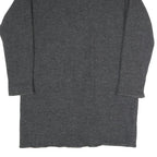 NAPAPIJRI Womens Grey Plain Pullover Crew Neck Basic Knit S Cotton Blend Sweater