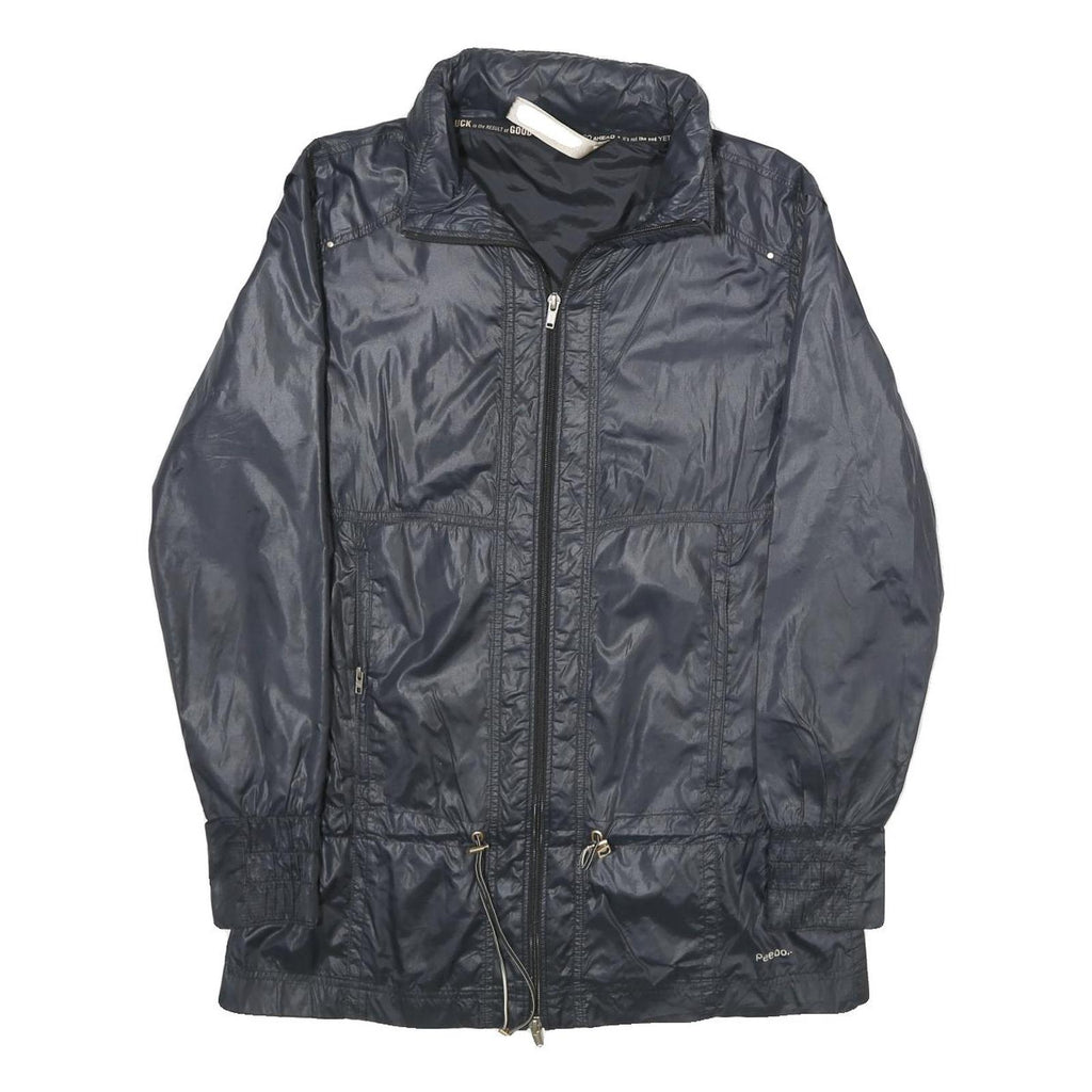 REEBOK Womens Black Nylon Zip Jacket M Lightweight Outdoor Activewear