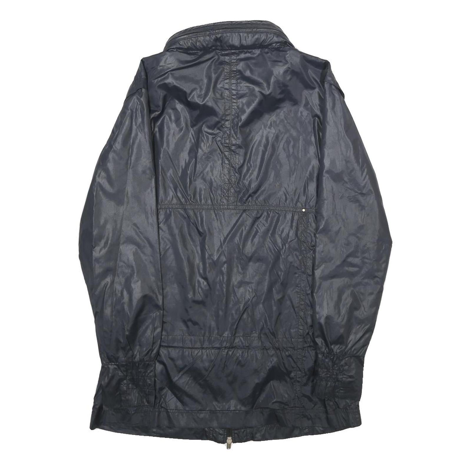 REEBOK Womens Black Nylon Zip Jacket M Lightweight Outdoor Activewear