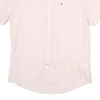 TOMMY HILFIGER Mens White Short Sleeve Shirt L Cotton Button Down Casual