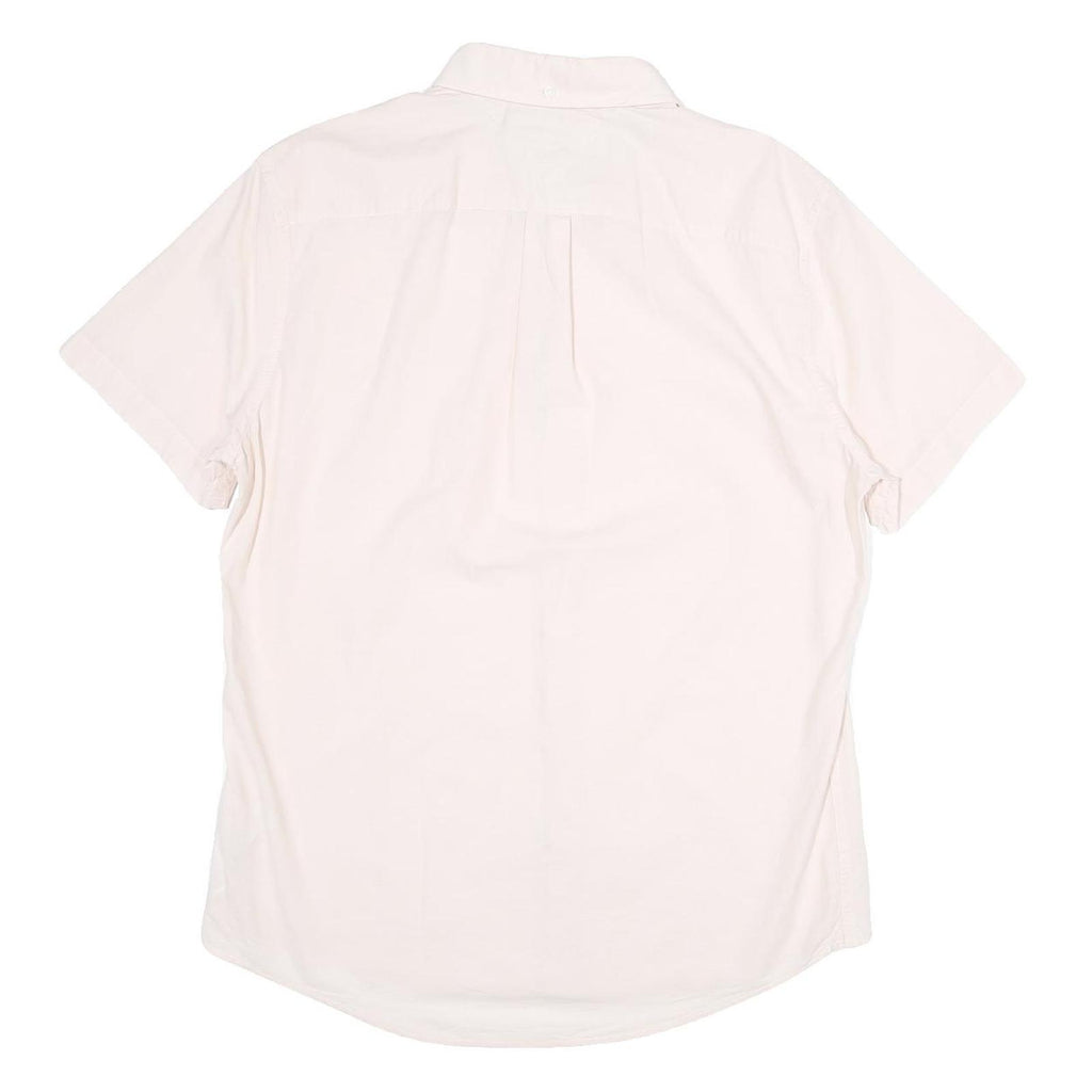 TOMMY HILFIGER Mens White Short Sleeve Shirt L Cotton Button Down Casual