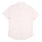 TOMMY HILFIGER Mens White Short Sleeve Shirt L Cotton Button Down Casual