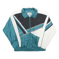 SUNTERRA Womens Teal & Black White Colourblock Zip Nylon Track Jacket M