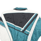 SUNTERRA Womens Teal & Black White Colourblock Zip Nylon Track Jacket M