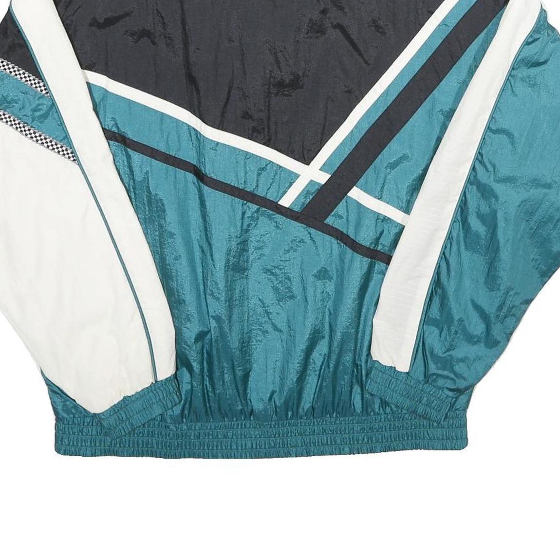 SUNTERRA Womens Teal & Black White Colourblock Zip Nylon Track Jacket M