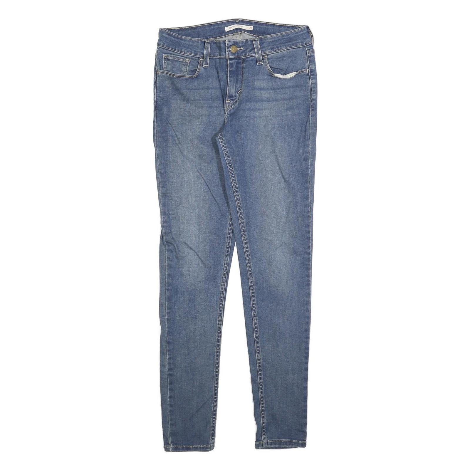 LEVI'S 535 Womens Slim Blue Denim Light W29 L30 Slim Fit Zip Jeans