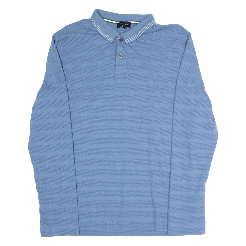 TED BAKER Mens Polo Shirt Blue Long Sleeve M
