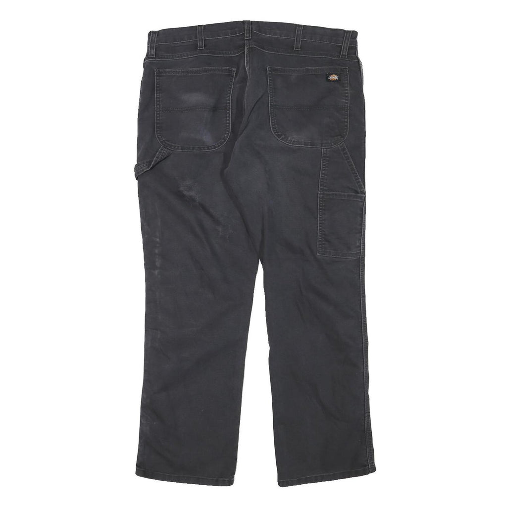 DICKIES Mens Cotton Blend Black Regular Straight Trousers W36 L29 Workwear
