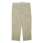 DICKIES Mens Cotton Blend Beige Regular Fit Straight Leg Trousers W37 L29