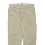 DICKIES Mens Cotton Blend Beige Regular Fit Straight Leg Trousers W37 L29