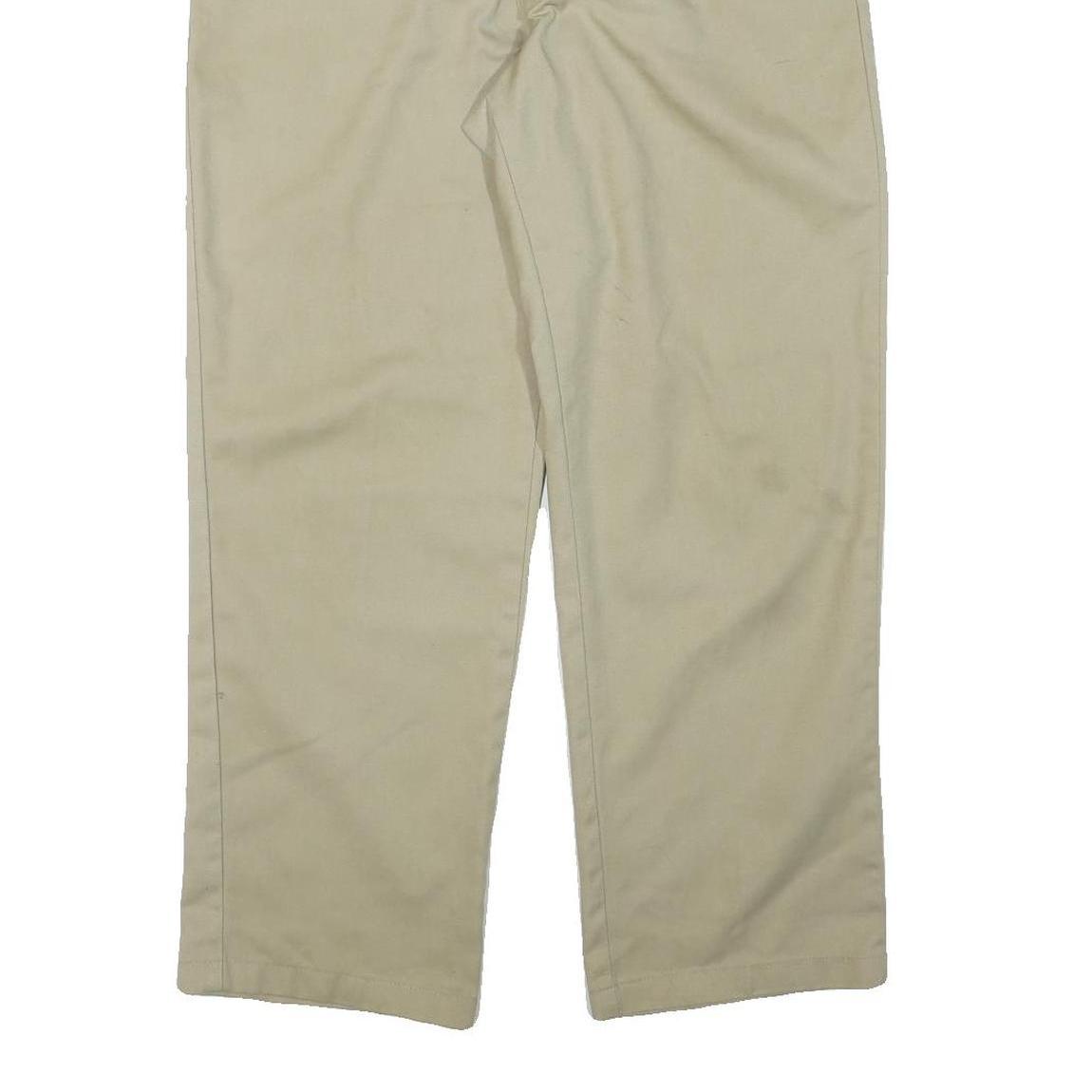 DICKIES Mens Cotton Blend Beige Regular Fit Straight Leg Trousers W37 L29
