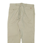 DICKIES Mens Cotton Blend Beige Regular Fit Straight Leg Trousers W37 L29