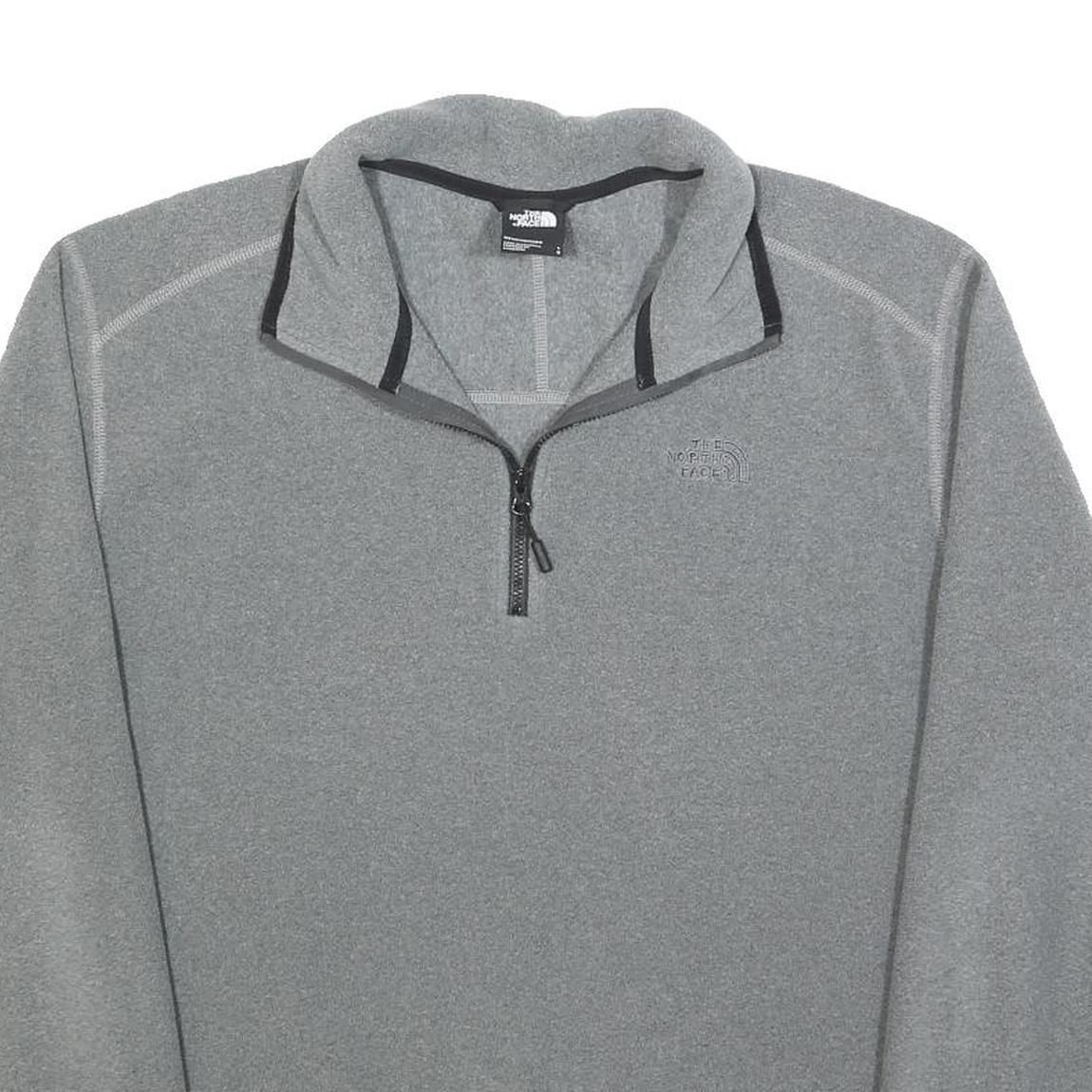 THE NORTH FACE Mens Grey Pullover Plain Crew Neck Basic Knit L Fleece Jumper