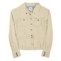 TOMMY HILFIGER Womens Beige Denim Jacket M Cotton Blend Button Front Casual