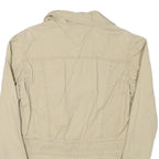 TOMMY HILFIGER Womens Beige Denim Jacket M Cotton Blend Button Front Casual