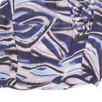 MONSOON Womens Blue & Pink Printed Blouse Long Sleeve Round Neck M Stylish Top