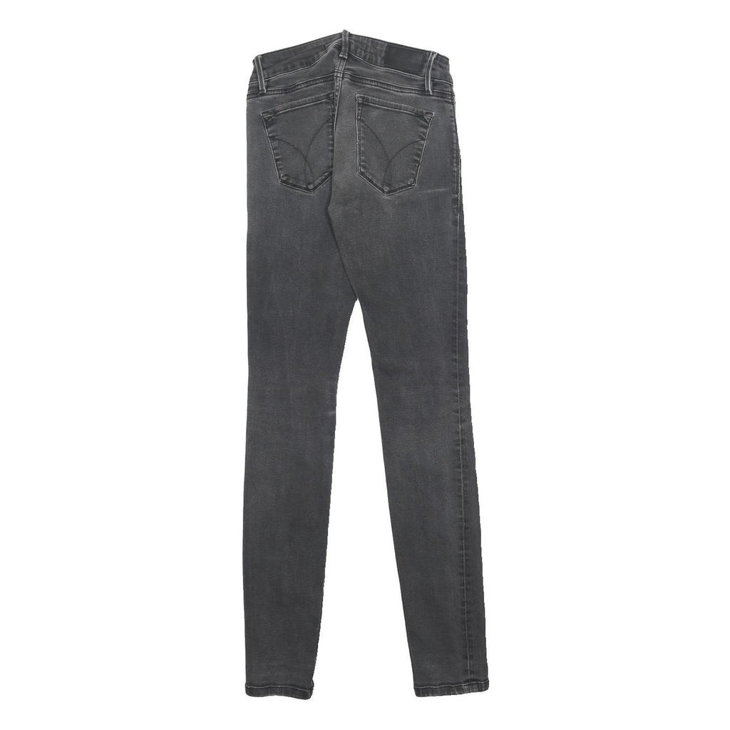 CALVIN KLEIN JEANS Womens Grey Slim Skinny Denim Medium W23 L29 Stretch Zip