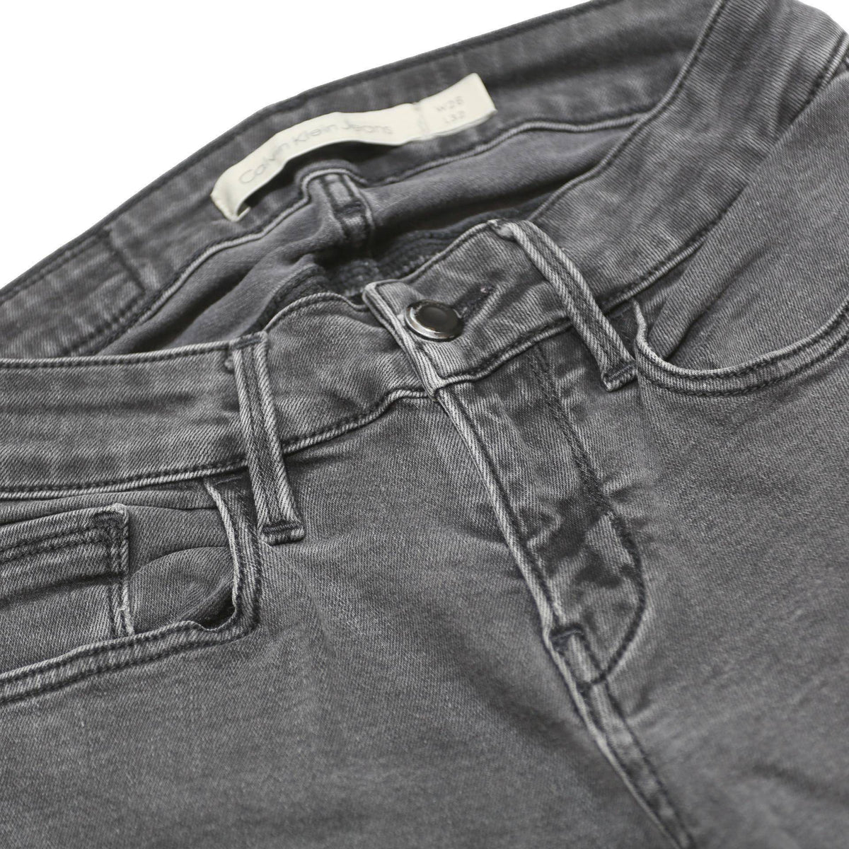 CALVIN KLEIN JEANS Womens Grey Slim Skinny Denim Medium W23 L29 Stretch Zip