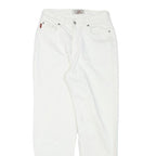 HIGHLANDS Womens Jeans White Relaxed Straight Denim W26 L29 Classic Fit Zip