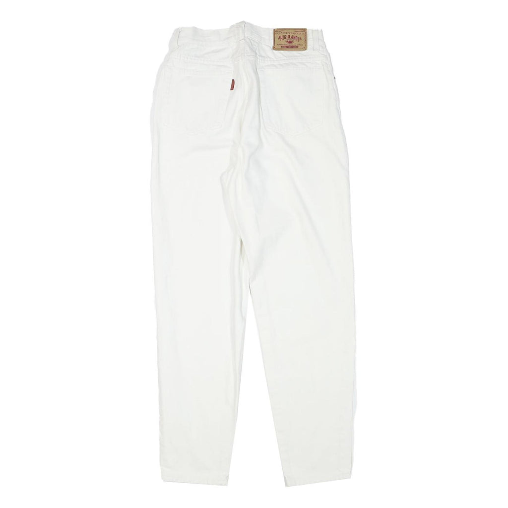 HIGHLANDS Womens Jeans White Relaxed Straight Denim W26 L29 Classic Fit Zip