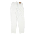 HIGHLANDS Womens Jeans White Relaxed Straight Denim W26 L29 Classic Fit Zip