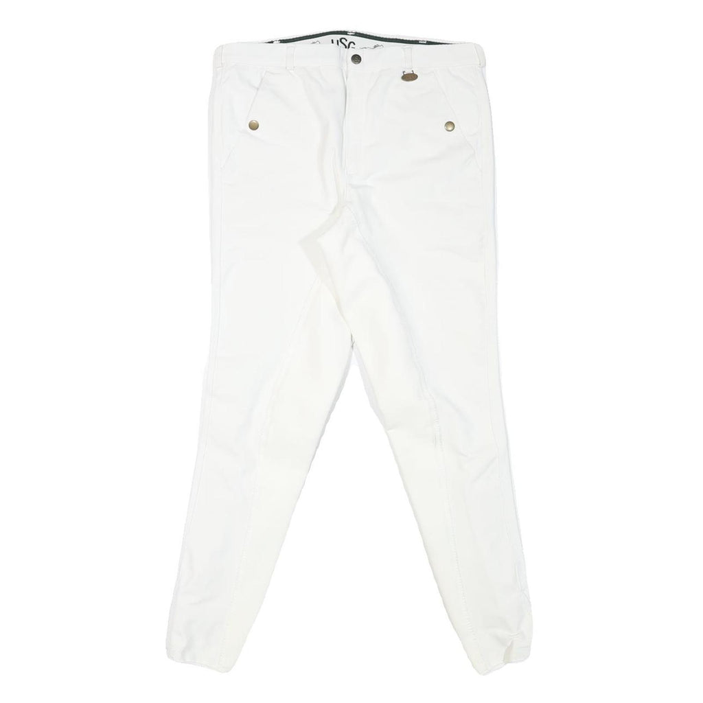 USG Womens Polyester Blend White Slim Tapered Trousers W30 L27 Premium Comfort