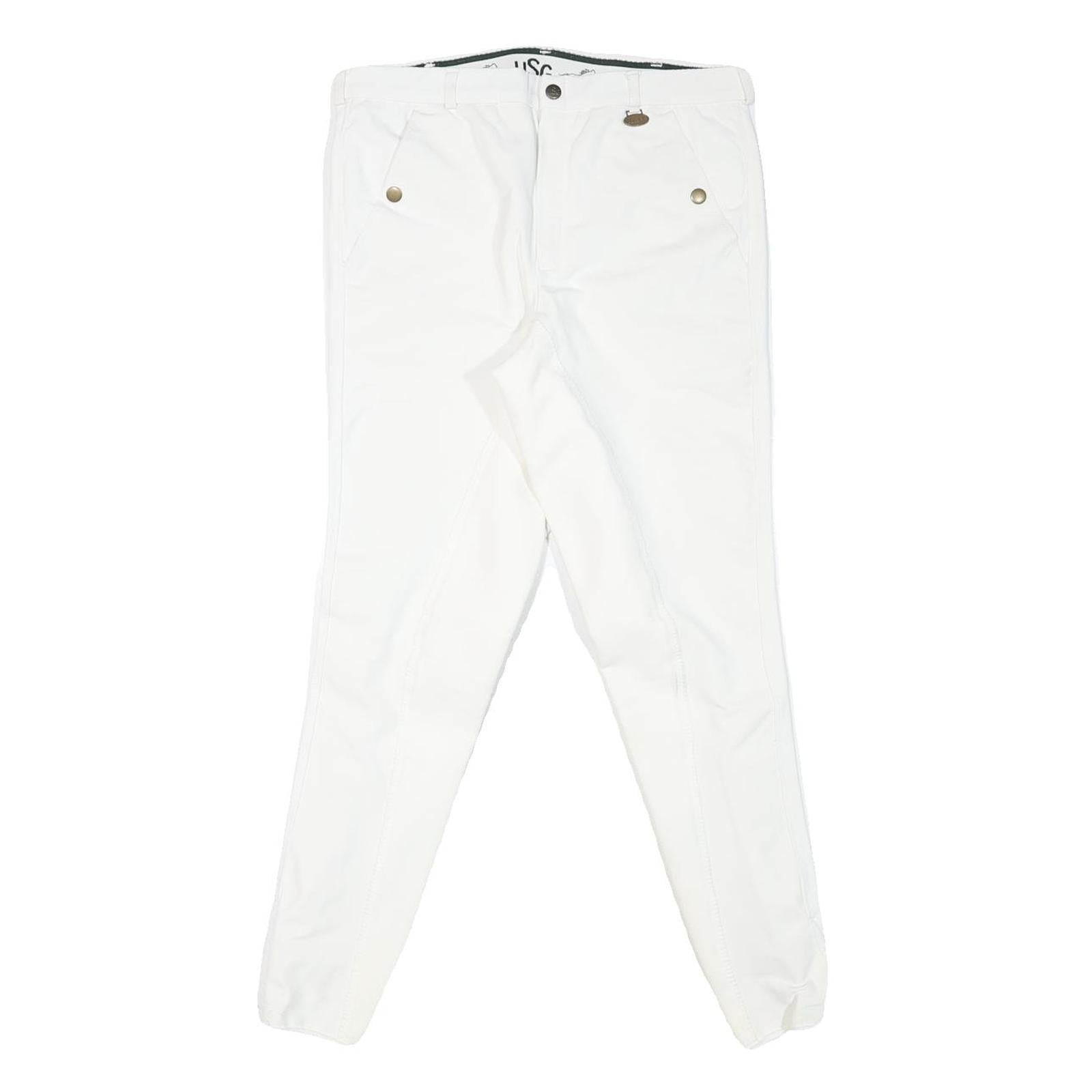 USG Womens Polyester Blend White Slim Tapered Trousers W30 L27 Premium Comfort