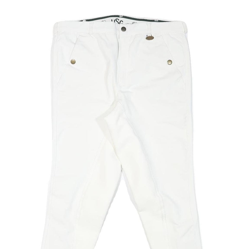 USG Womens Polyester Blend White Slim Tapered Trousers W30 L27 Premium Comfort