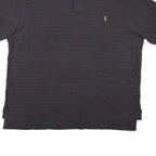 POLO RALPH LAUREN Mens Grey & Burgundy Striped Short Sleeve Polo Shirt 2XL