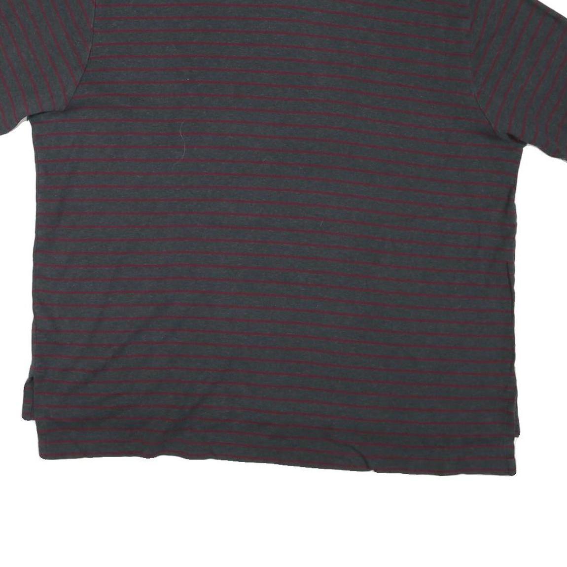 POLO RALPH LAUREN Mens Grey & Burgundy Striped Short Sleeve Polo Shirt 2XL