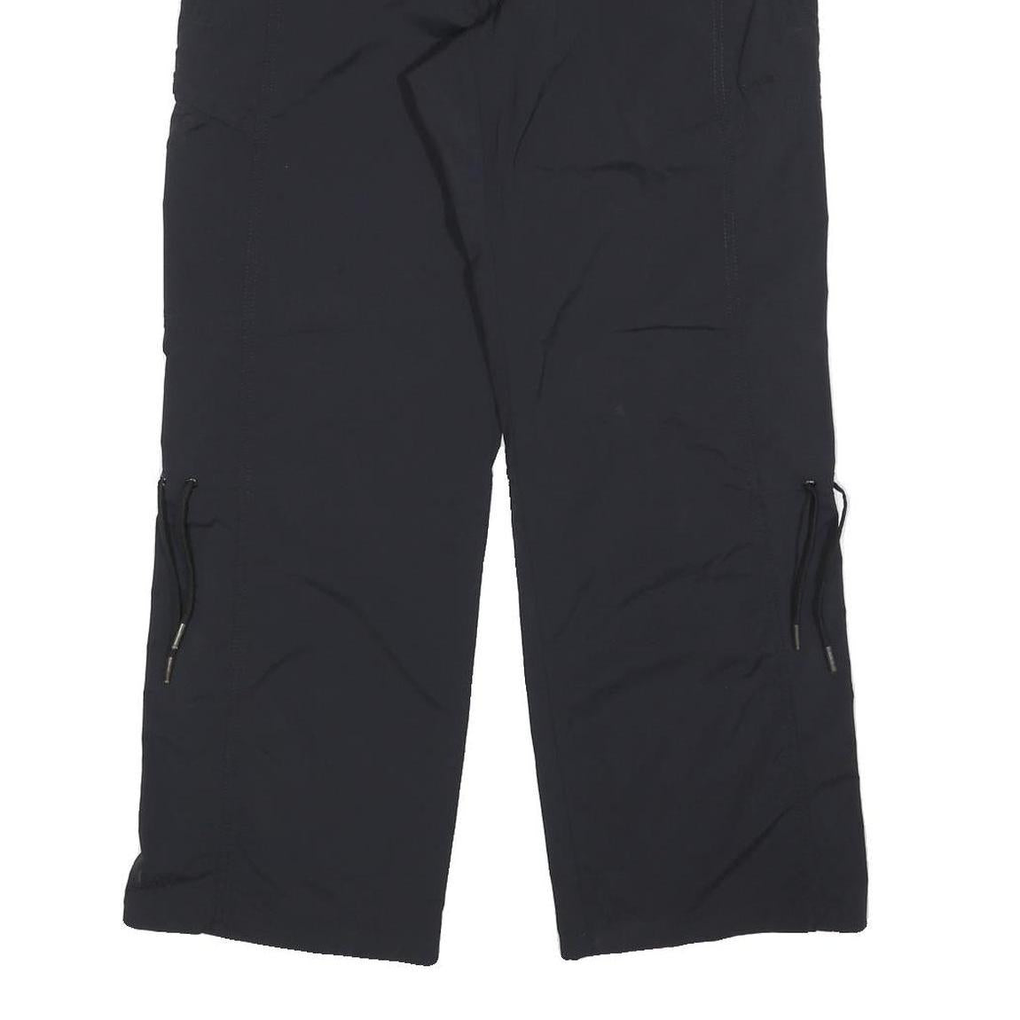 H&M Womens Polyester Blend Black Relaxed Cargo Trousers W32 L30 Zip Pocket