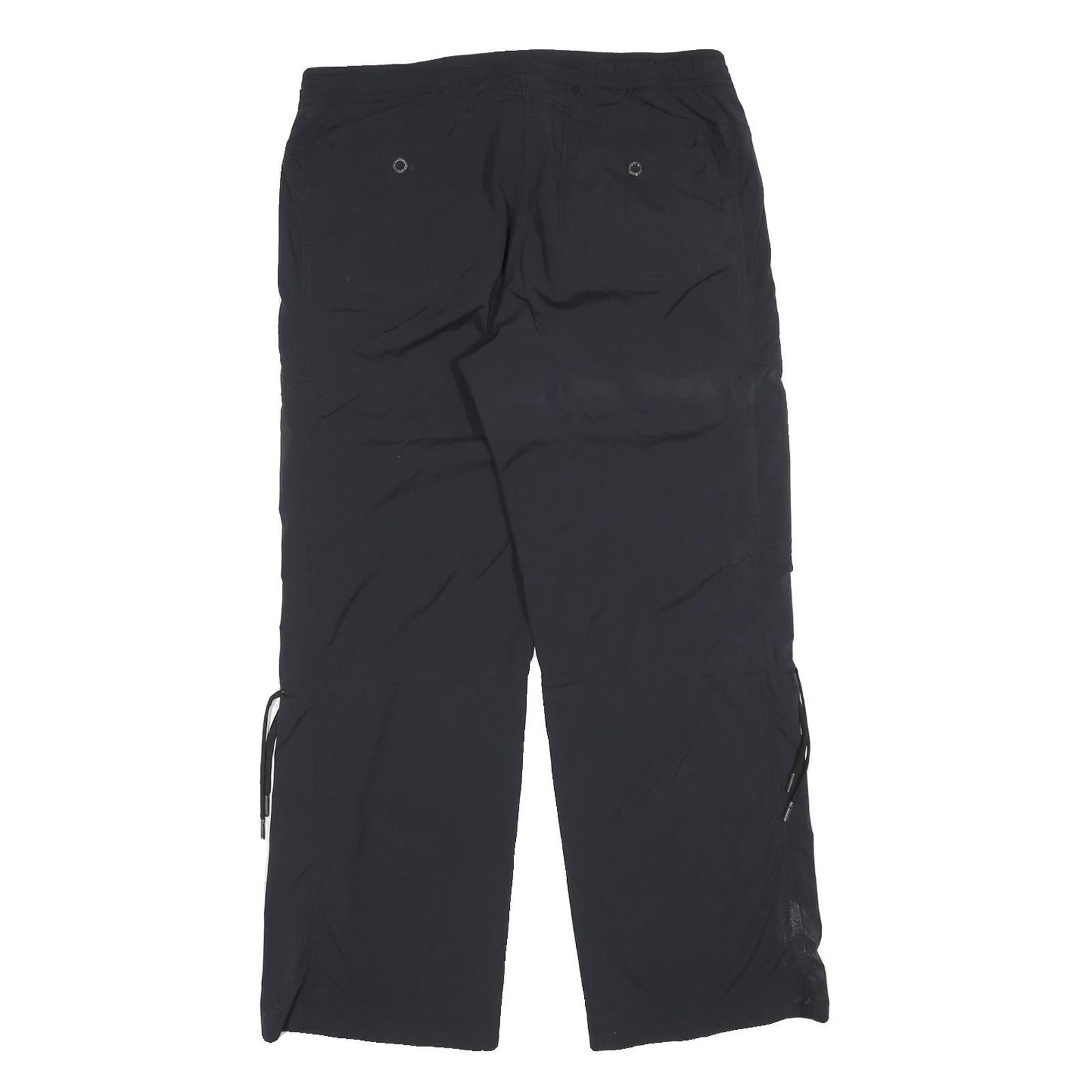 H&M Womens Polyester Blend Black Relaxed Cargo Trousers W32 L30 Zip Pocket